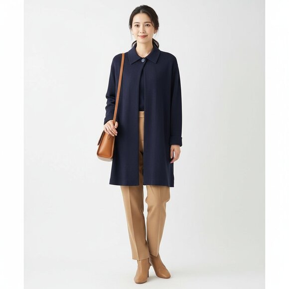 St. John Marie Gray Navy Blue Knit Cardigan Sweater M - Picture 8 of 8